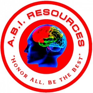 "The official ABI Resources logo featuring a vibrant human brain in multiple colors with the tagline 'Honor All, Be the Best,' representing innovation, advocacy, and excellence."