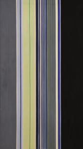 Untitled (Stripes) acrylic on canvas by Gene Davis (American, 1920-1985), a wonderful edge-to-edge vertical abstraction measuring 73 ½ inches by 41 inches, unsigned (est. $30,000-$50,000).