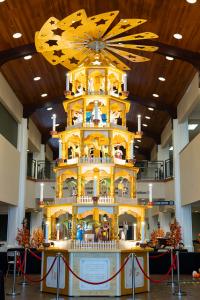 23-foot tall German Christmas pyramid seen from ground level