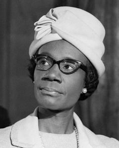 Shirley Chisholm the first black woman elected to Congress, and first woman to pursue a Presidential nomination.