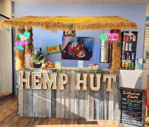 The Tiki Bar Cannabis Mocktail stand in the Carolina Hemp Hut Durham Dispensary