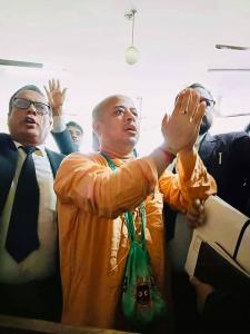 At the Chittagong Judge Court, Chinmoy Krishna Brahmmachari embodies the resilience and enduring faith of the Hindu community amidst ongoing struggles