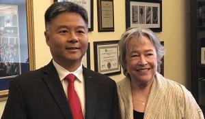 Kathy Bates with Representative Ted Lieu (D-CA)