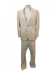 Cream-colored tuxedo suit worn by Adam Sandler as Sonny Koufax in the 1999 comedy Big Daddy including matching vest, dress shirt, bow tie, suit jacket, and pants (est. $5,000-$7,000).