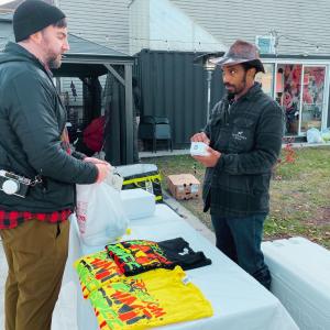 USDA-Certified Blackhaven Ranch Founder, Matthew Ross, at M.A.S.K. Farmers Market in Chicago's Englewood community.