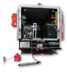 Electro Scan's patented machine-intelligent leak detection added to a standard CCTV truck.
