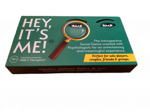 Hey Its Me The Game Kit comes in a seafoam green box measuring almost twelve inches.