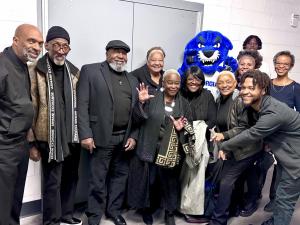 SHOWAbility Inclusive Chorus at GSU with GSU mascot, a panther