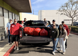 images of presents in a truck out for delivery