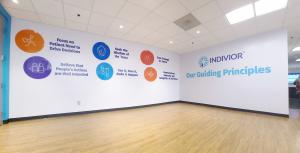 Heritage Signs & Displays' client, Indivior, proudly showcases their Core Values Wall Display at their Corporate Headquarters in Richmond, Virginia.