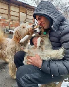 Man shares love with rescued dogs in Azerbaijan.