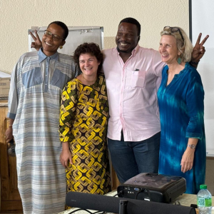 From left to right: Carina Ndiaye,Tostan Chief Partnerships Officer – Elena Bonometti, Tostan outgoing Chief Executive Officer – Sobel Aziz Ngom Tostan new Executive Officer – Kelly Baxter, Tostan Board Co-Chair & Board Member of Tostan Canada