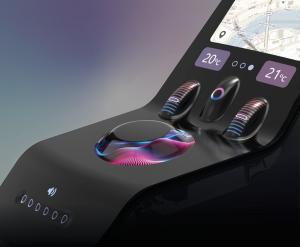 An automotive console using smart surface technology for user control