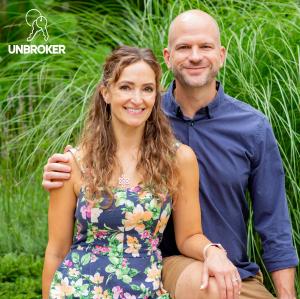 A photo of Cory and Michelle Hogan, co-founders of Unbroker, a platform designed to help small business owners sell their businesses affordably and effectively.