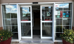 Sliding automatic doors opening smoothly for easy access