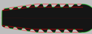 A Bone Screw inspected by the VisionGauge Tooth Checker tool displaying a Pass result.