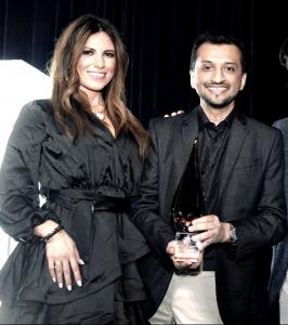 Usman and Kattya Receiving Judges Choice Award at Houston Business Marketing Alliance