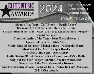 Winners Elite Music Awards 2024 include John Michael Ferrari Crossover Artist of the Year