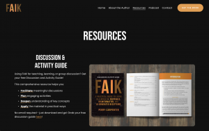 Screenshot of the Online Resources Page