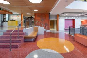 Colorful terrazzo floor and stairs