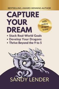 business book cover image with stately dragon, professional purple text on a cream background; includes Online Dragon Score decal