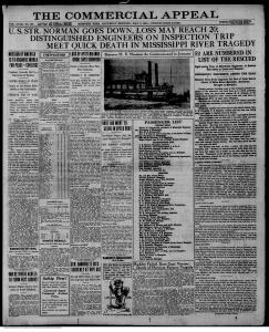 The story of Tom Lee's heroic rescue as it appeared in the May 9, 1925, issue of The Commercial Appeal