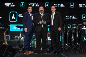 Antonio Peronace Accepting the SFA Award for Space for Humanity