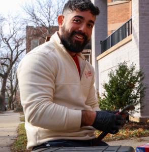 J. Blanton Plumbing technician performing a plumbing service, highlighting the company’s expertise in 24-hour plumbing services, plumbing repairs, and maintenance, recently featured on CBS News Chicago.