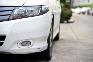 Scratched rental car bumper