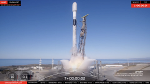 A SpaceX Falcon 9 rocket launches the Transporter 12 mission from Vandenberg Space Force Base on Jan 14, 2025. Its payload includes Otter, a Naval Postgraduate School CubeSat.