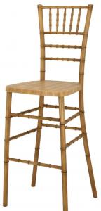 Natural Brushed Wood Chiavari Steel Skeleton Barstool