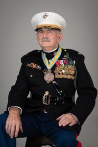 LtCol Tom Williams, USMC (RET), proudly wearing his Order of St Maurice