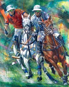 Polo inspired painting "On The Attack" by Kyle Lucks