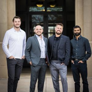 From left to right: Matt Noe (Co-Founder, Eve), Manny Starr (Managing Partner, Frontier Law Center), Colin Rickard (Director of Operations, Frontier Law Center), and Jay Madheswaran (Founder, Eve), coming together to shape the future of AI in law.