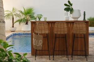 Rattan Counter Bar Stool Eva