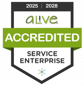 3rd Decade recognition badge as a nationally accredited Service Enterprise by the Association of Leaders in Volunteer Engagement (AL!VE)