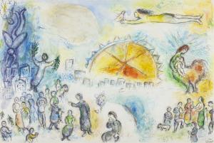 L'hiver: procession de Nöel - Les quatre saisons (Winter: Christmas Procession - The Four Seasons) by Marc Chagall