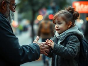 A child extending a hand of empathy