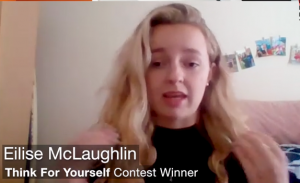 Eiliese McLaughlin won the Let Grow "Think for Yourself" essay contest