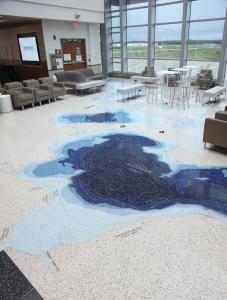 Topographical map in terrazzo