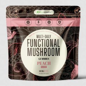 Clean Remedies recently launched a line of functional mushroom products, including the Multi-Daily Functional Mushroom Gummies in peach flavor.