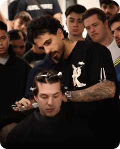 Barbering Education Live – Alexi Michael Teaching Advanced Haircutting Techniques to Aspiring Barbers. Learn Precision Cuts & Business Growth at LearnToCut.com.