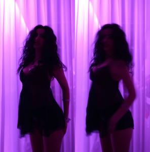 similar pictures of Adeline V. Lopez in a negligee against a purple background