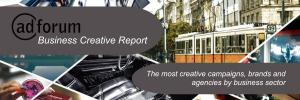 Colorful image jigsaw with grey banners launching AdForum's 2024 Business Creative Report