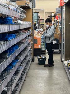 A customer browses the reopened Anawalt Pacific Palisades store