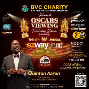 Humanitarian and Actor Quinton Aaron will be presenting awards at EzWay Awards on March 2 in Laguna Hills.