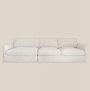 3 Seater Sofa in White Cotton Linen