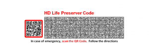 Displays the HD Life Preserver Label with the QR Code and HD Barcode