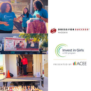 Jessica Howell, Director of Community Engagement of Dress for Success Phoenix inspires young women from Valley Vista High School as part of the Invest in Girls Cohort III.