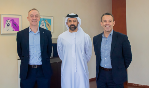 ES Sport Executive team (left to right) Alan Holt, Group Managing; H.E. Sheikh Mohamed bin Saif Al Nahyan, Chairman; and Paul McSorley, Group Financial Director (3)